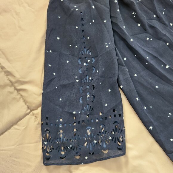 Maeve Anthropologie Teni blue star laser cut blouse top shirt - Picture 9 of 12